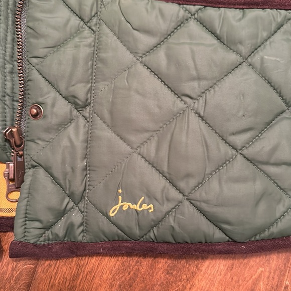 Joules Green Quilted Vest with Yellow Lining - Picture 3 of 7